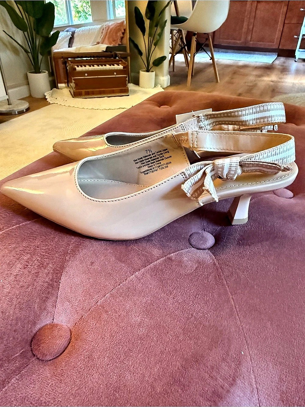 A New Day Milan Slingback Kitten Heels Nude US 7 1/2